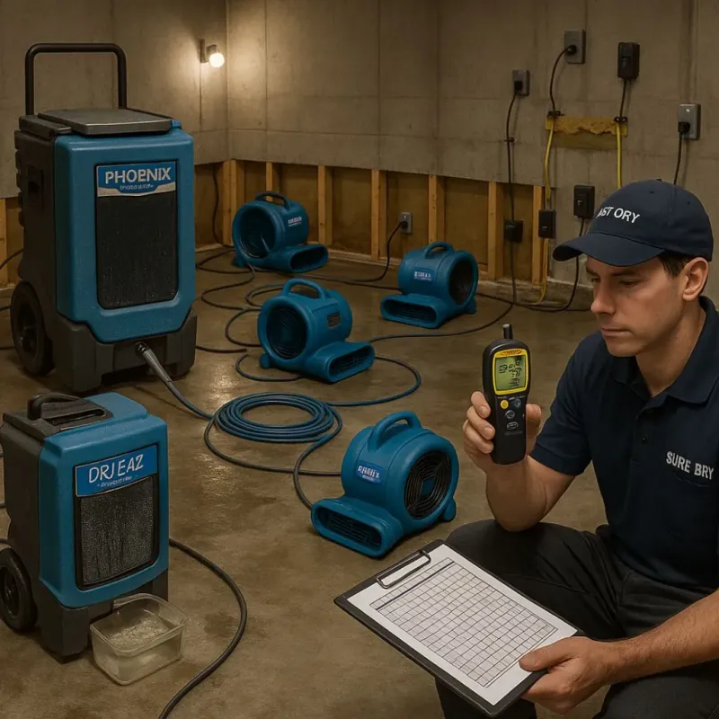 Structural Drying and Dehumidification process in Frisco City, AL